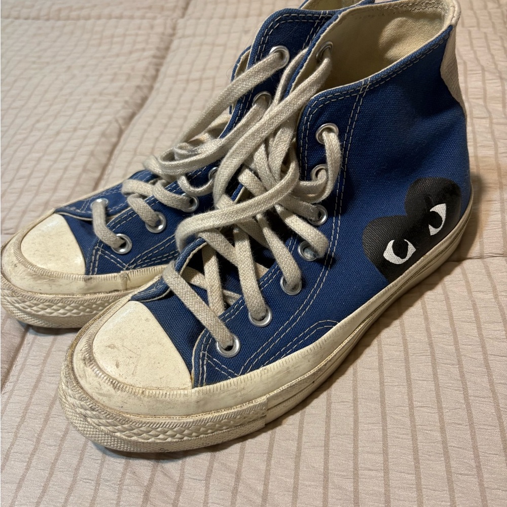 Comme des Garçons Blue High-Top Sneakers